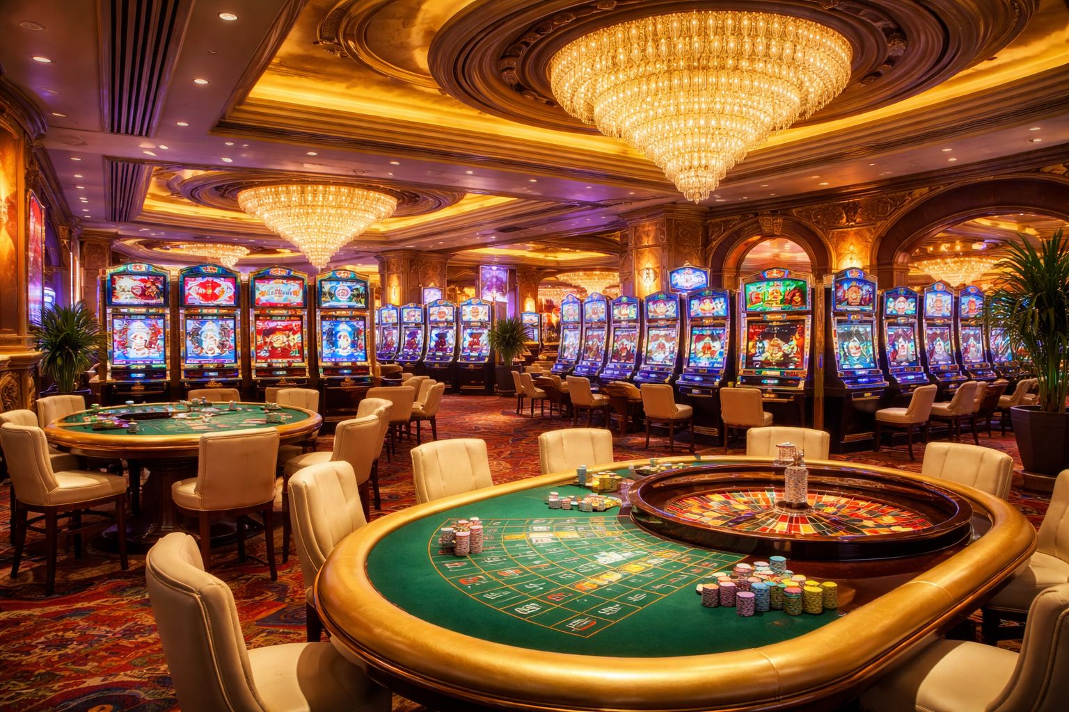 Biểu ngữ sảnh casino F 98 với không khí trò chơi đầy màu sắc